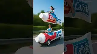 Toothpaste Car Ride &ndash; Surreal AI Animation in Blue! 🚗🦷💙 #shorts #carride #aivideo #miniature #asmr