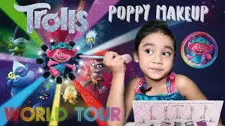 Poppy Makeup Tutorial From Trolls 2 World Tour with 5 Years Old Aurora Jasmine (Makeup for Kids)