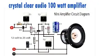 Powerful Amplifier Using tip41c and tip 42c transistor with crystal clear audio amplifier part 1