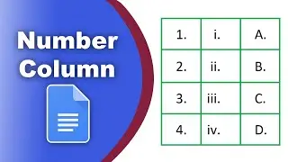 How to number column cells in a table in google docs