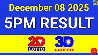 5PM Lotto Result Today December 08, 2025 | Swertres EZ2 #3Dlotto