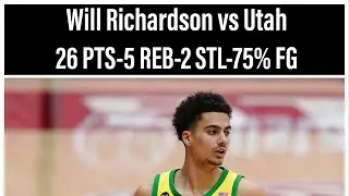 Will Richardson vs Utah Basketball Highlights-Guard Oregon-2022