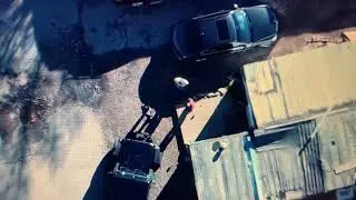 Drone security footage of an argument next door