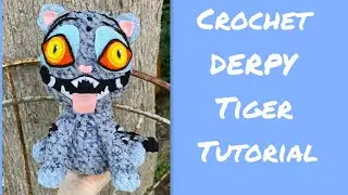 Crochet DERPY TIGER tutorial | Kpop Demon Hunter | sitting down 🐯🧶