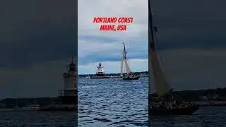 Sailboat + lighthouse, a great combination! #portland #lighthouse #ocean #maine #usa #shorts #trend