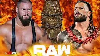 Роман Рейнс против Брона Брейккера, WWE Raw, 23 ноября 2025 года, Casket, WWE2k25 — геймплей на PS5.