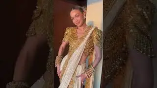 😱OMG! GIGI HADID  stunning in a saree at NMACC launch in India🥵#nmacc #gigihadid #fashionshow