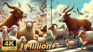 Whimsical Tale of the Brave Trio: Goat, Sheep, and Bull