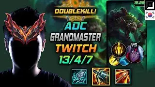 GrandMaster Adc Twitch Build Kraken Slayer Lethal Tempo - Twitch Adc vs Varus - LOL KR 12.22