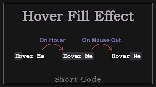 Hover Fill Effect CSS Only | Easy Tutorial - [Short Code]