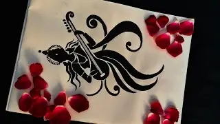 How to draw Mandala Art of Maa Saraswati | Saraswati Maa art 