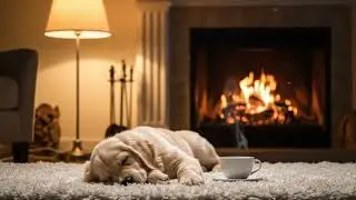 Dog Sleep Music 🐶 Cozy Fireplace Ambience to Calm Anxiety & Help Your Pup Rest All Night