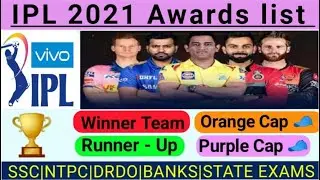 #IPL2021 |Important questions IPL 2021|Winner Team|Runner Up team|Orange Cap|Purple Cap|For all exam