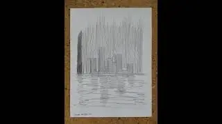WOOD IMAGE #1. CITY ARTS. Black pencil on Oslo paper.