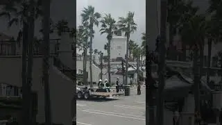 helicopter crash clean up Huntington Beach safety crew EMS police fire department