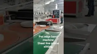 PVC edge band extrusion line/PVC egde band making machine online slitting.