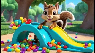 Sparkle Squirrel and the Rainbow Slide | Magical Squirrel Song | Colorful Slide Adventure Rhyme