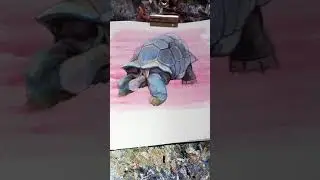 todays quick sketchbook study of a tortoise #shorts #youtubeshorts #sketchbook #art #painting