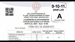 BURSLULUK SINAVI 2020 DETAYLI ÇÖZÜM (9-10-11)