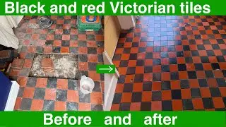 Victorian red and black tiles restored in Kendal Cumbria 