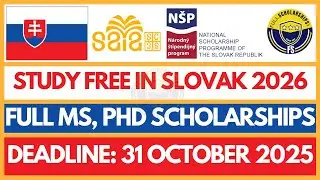 Национальная стипендия правительства Словакии 2026-27 | Полностью финансируемые программы магистр...