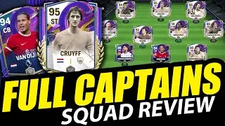 FULL CAPTAINS TEAM REVIEW! FC Mobile - 95 Cruyff, 94 Stoichkov, 94 VVD, 93 Puyol, 93 Del Piero