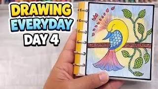 Day 4 of Drawing Everyday Challenge | Relaxing Bird Drawing| Satisfying Art✨ 