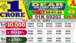 Nagaland lottery result today 1pm 09/01/2026 -  morning Nagaland night 🤑