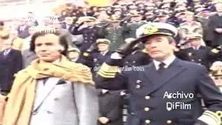 Carlos Menem - Almirante Jorge Ferrer - Dia de la Armada nacional 1990