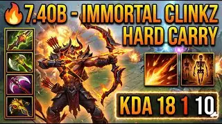🔥 7.40B - IMMORTAL CLINKZ HARD CARRY DOTA 2 GAMEPLAY KDA 18 1 10 🔥 #clinkz