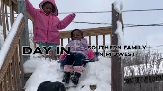Snow Fun| Southern Family Enjoying Midwest Snow Days ❄️ #cozyliving #snow #momof5 #homebodymom