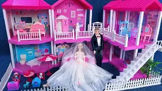 8 Minutes Satisfying with Unboxing Pink Princess House Playset ASMR | Review Toys