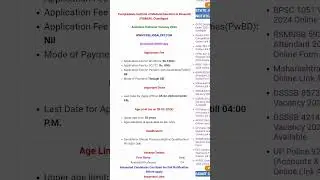 Postgraduate Institute of Medical Education & Research , Chandigarh&nbsp;Assistant Professor Vacancy&nbsp;2024