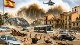 DISASTER in Spain Today! Storm Claudia Slams Cantabrian Islands &mdash; High Waves Sweep Tourists Away