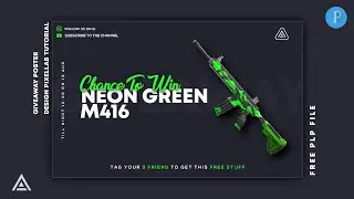 MAKE A GIVEAWAY POSTER DESIGN FOR BGMI | ESPORT GUN SKIN GIVEAWAY POSTER DESIGN | FREE PLP FILE