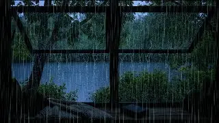 Sleep Instantly with Gentle Forest Rain on an open Window | ASMR Rain by the Forest Lake