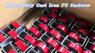 heavy duty cast iron PU casters #caster #casterwheel #ruedas #factory #wheels