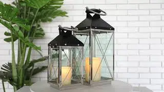Set of 2 Stainless Steel Decorative Candle Lanterns 19