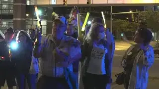 Grand Rapids went gold for Childhood Cancer Awareness Month at Project Night Lights