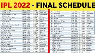 TATA IPL 2022 schedule - IPL 2022 Schedule Start Date & Time Table | lPL 2022 update