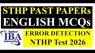 STHP 2025 English Error Detection MCQs 26-30 | NTHP 2026 Sukkur IBA Test Preparation English MCQs