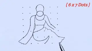 Sankranti special Pongal kolam pot with traditonal girl ( 6*7 )| sankranti Rangoli/pongal kolam