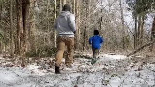 Father-Son Trail Run on Snowy Natchez Trace Horse Trail | First Steps on The Unfinished Path