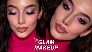 MAQUIAGEM GLAM ROSA estilo GRINGA 💖✨ FIQUE MARAVILHOSA COM ESSA MAKE!