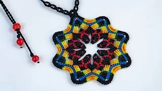 Macrame tutorial: Macrame mandala flower - Tutoriel pendentif mandala DIY en micro macramé