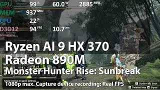 Monster Hunter Rise: Sunbreak on Radeon 890M iGPU (Ryzen AI 9 HX 370 APU) - Gameplay Benchmark Test