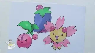 Drawing Pokemon: No. 420 Cherubi, No. 421 Cherrim