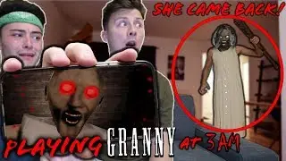 (GRANNY IS BACK!) PLAYING GRANNY AT 3 AM AND SHE BROKE INTO OUR HOUSE! (PART 2)