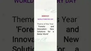 Today is World Forestry Day #target Daily Current Affairs