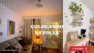 Casa Infonavit /Colocando más repisas/ decorando sala y cocina con colores neutros